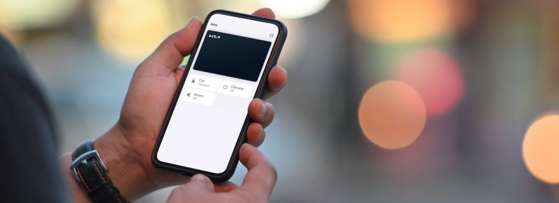 Kia Digital Key 2 interface on smartphone wallet
